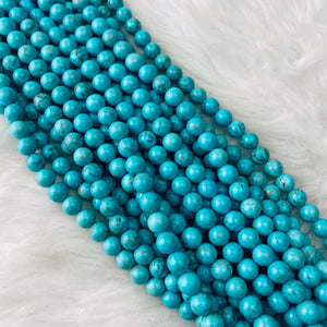 2mm 3mm 4mm Smooth Round Turquoise Gemstone Beads 15.5 Inches Strand #4179