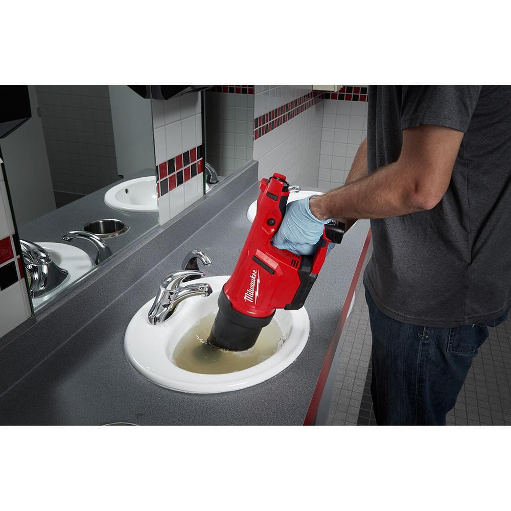 Milwaukee 2772A-21 M18 Fuel Drain Snake Drain Cleaner with Cable-Drive Kit-A