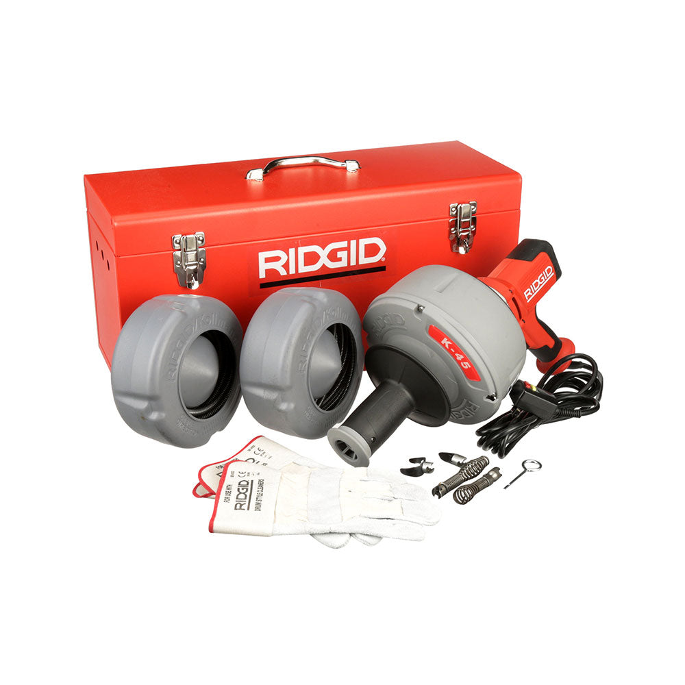 RIDGID 35473 K-45AF Sink Machine with C-1 5/16 Inch Inner Core Cable and  AUTOFEED Control, Sink Drain Cleaner Machine and Bulb Drain Auger