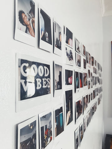 This is a easy DIY add on. Its simple all the photos taken at events at my house or just great times taped to the wall. I plan on covering the whole wall eventually.