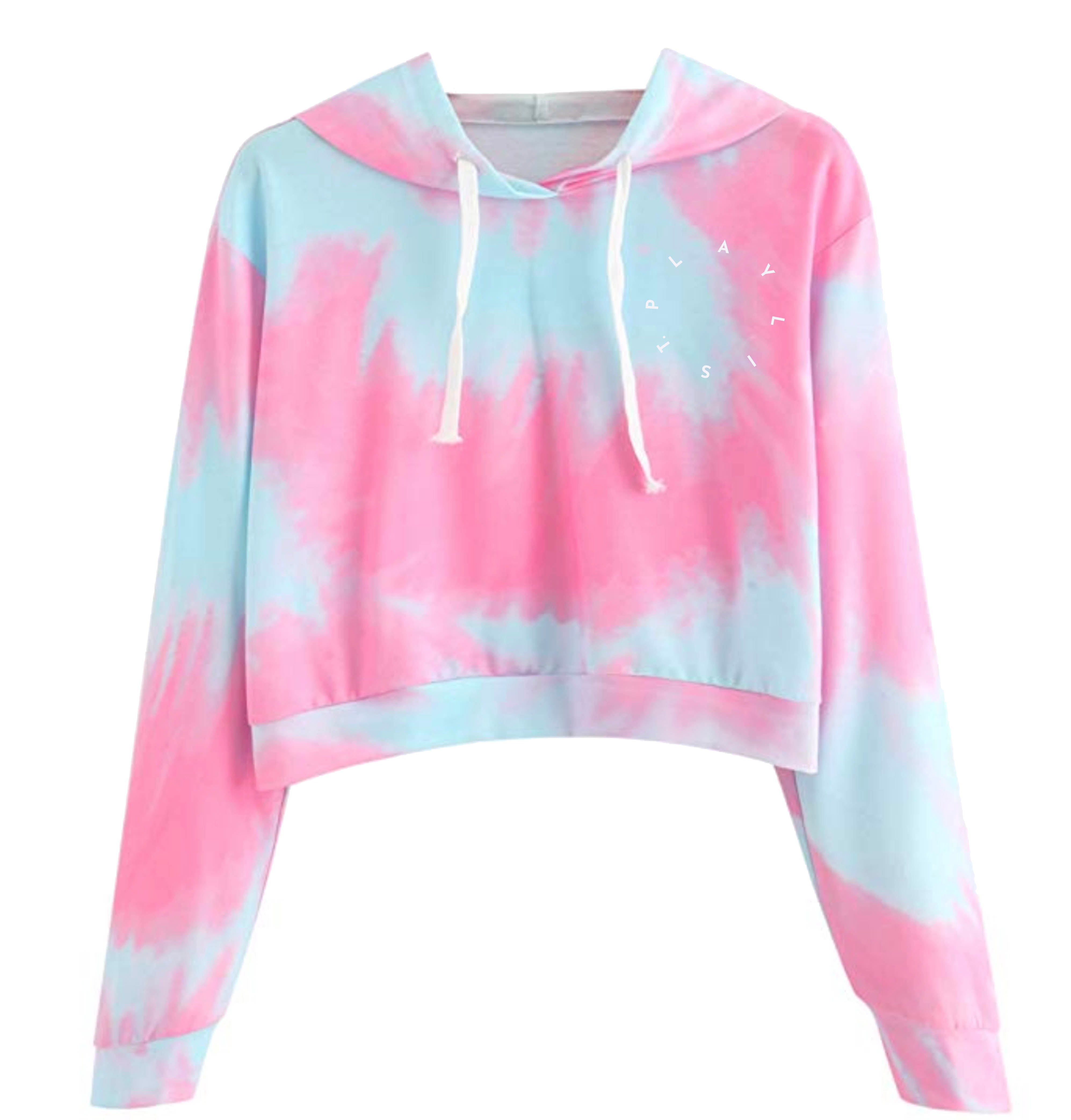 pink crop top hoodie