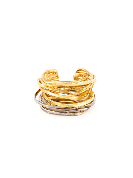 Statement Ring, Gold and Silver Metal | Lolo Rugs and Gifts