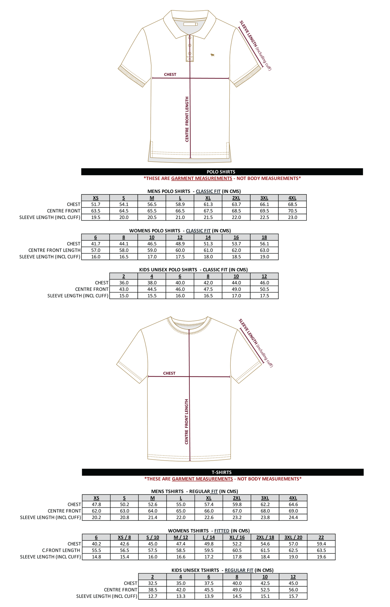Sleeve Length Dress Shirt Chart