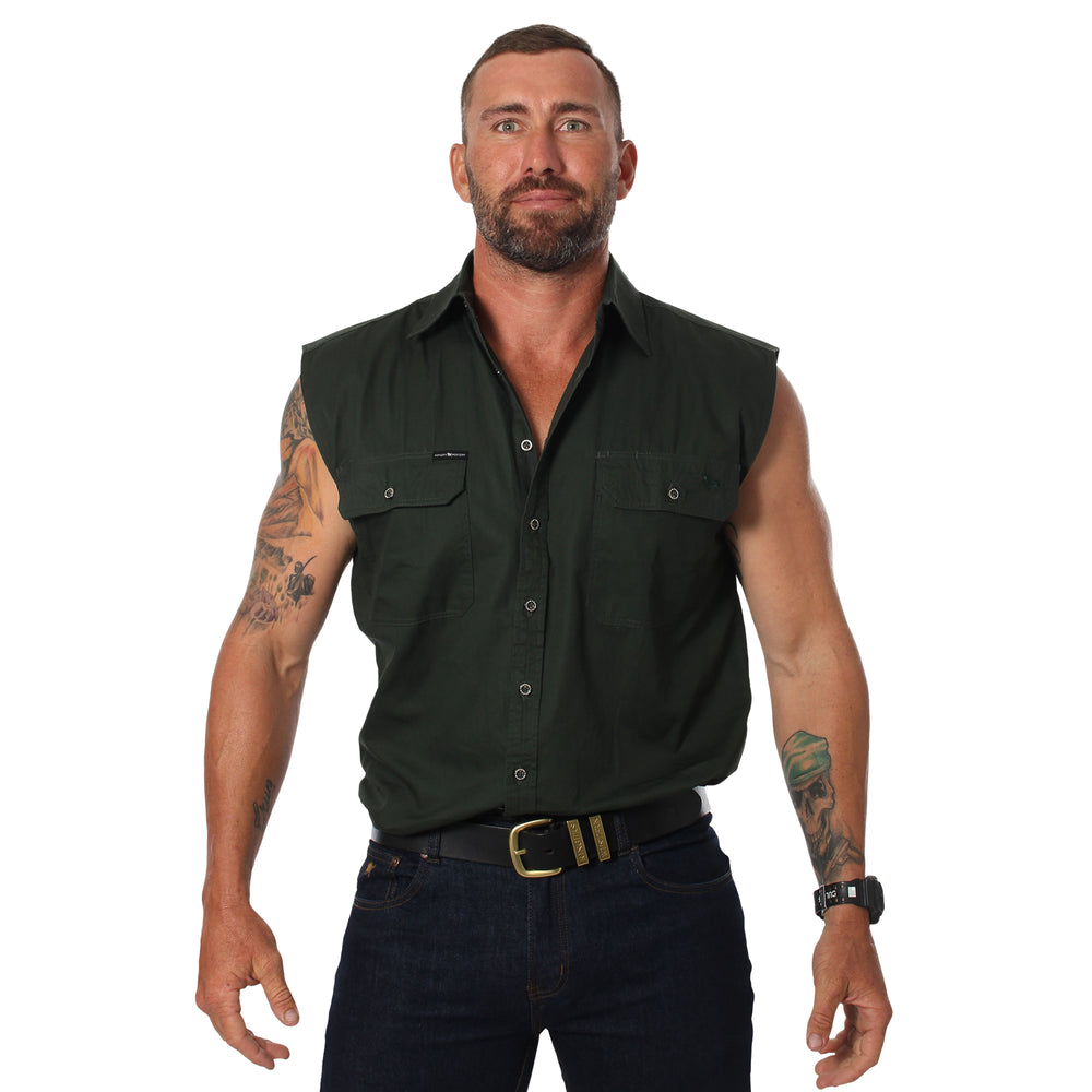 Rob Roy Mens Sleeveless Full Button 