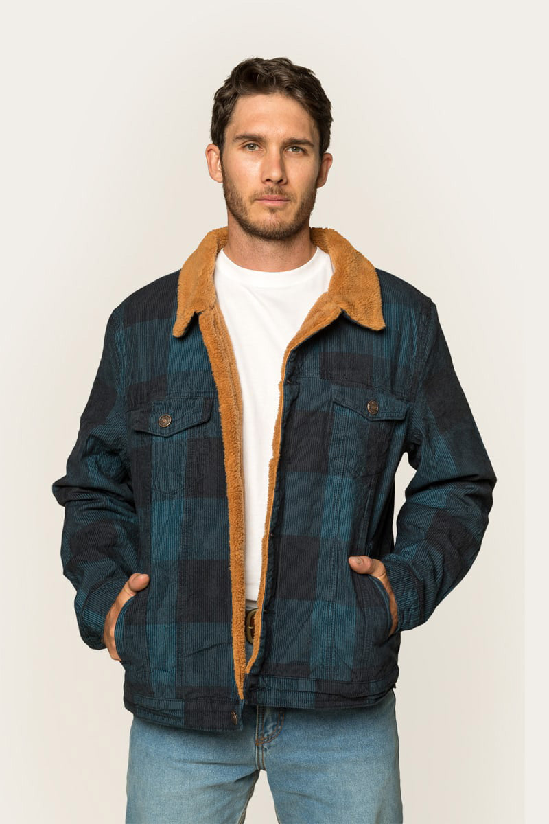 Milawa Mens Corduroy Jacket - Petrol Blue