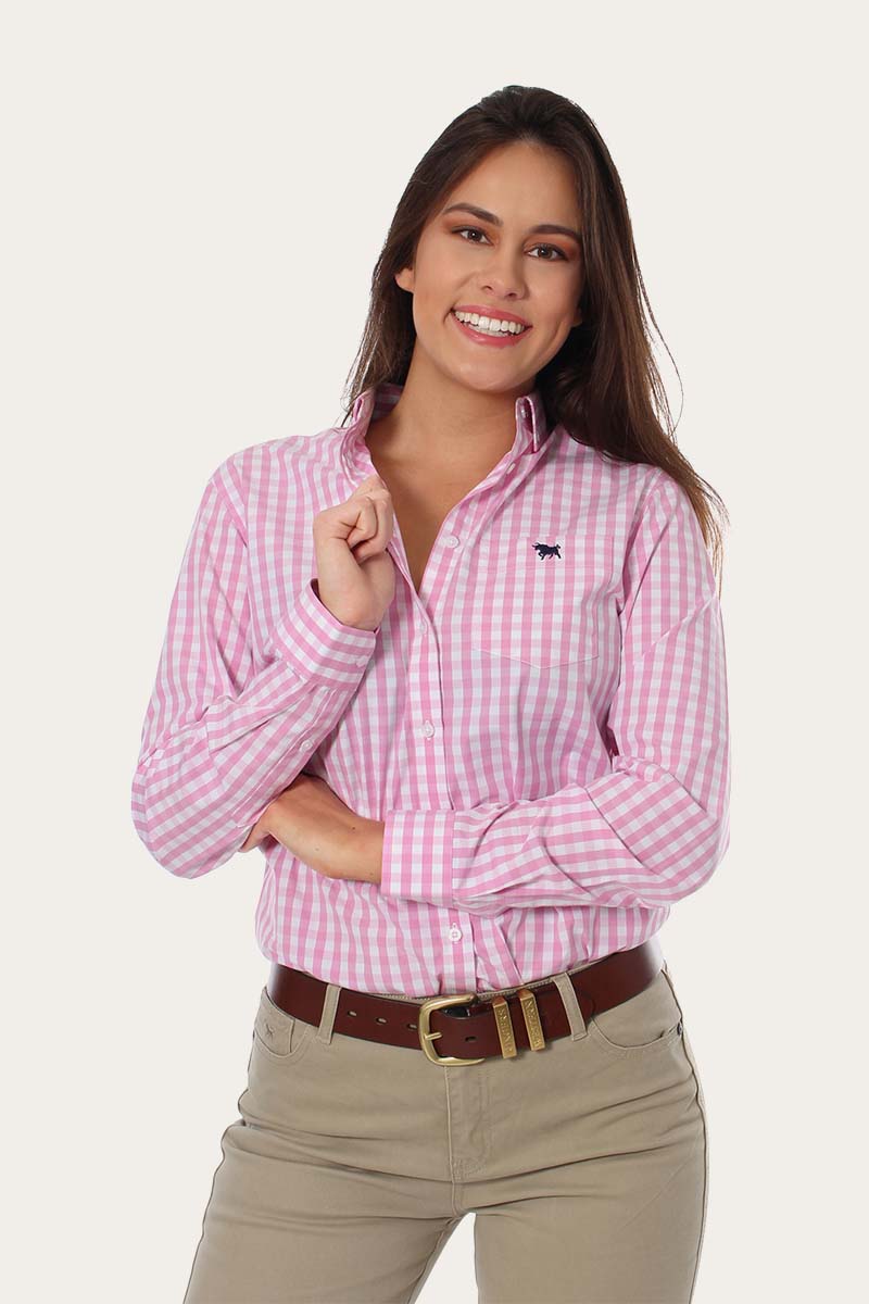 pink gingham shirt womens