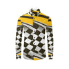 Checkered Flag Racing Style Long Sleeve Dress Shirt