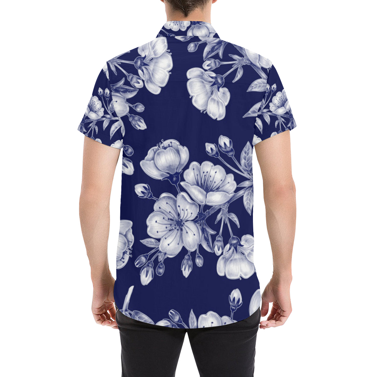 Cherry Blossom Pattern Print Design CB01 Men Button Up Shirt - JorJune