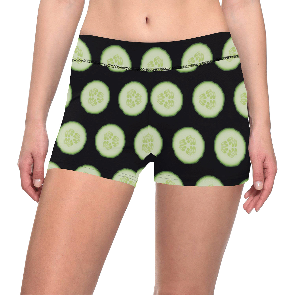 Cucumber Pattern Print Design CC02 Yoga Shorts - JorJune