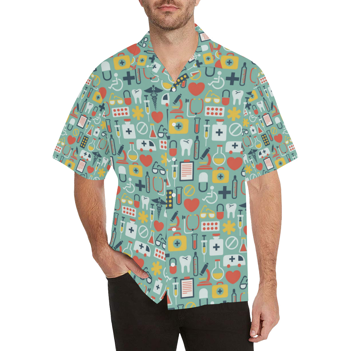 Medical Pattern Print Design 02 Men's Hawaiian Shirt - JorJune