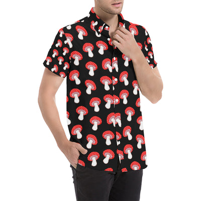 Mushroom Pattern Print Design A02 Men Button Up Shirt - JorJune