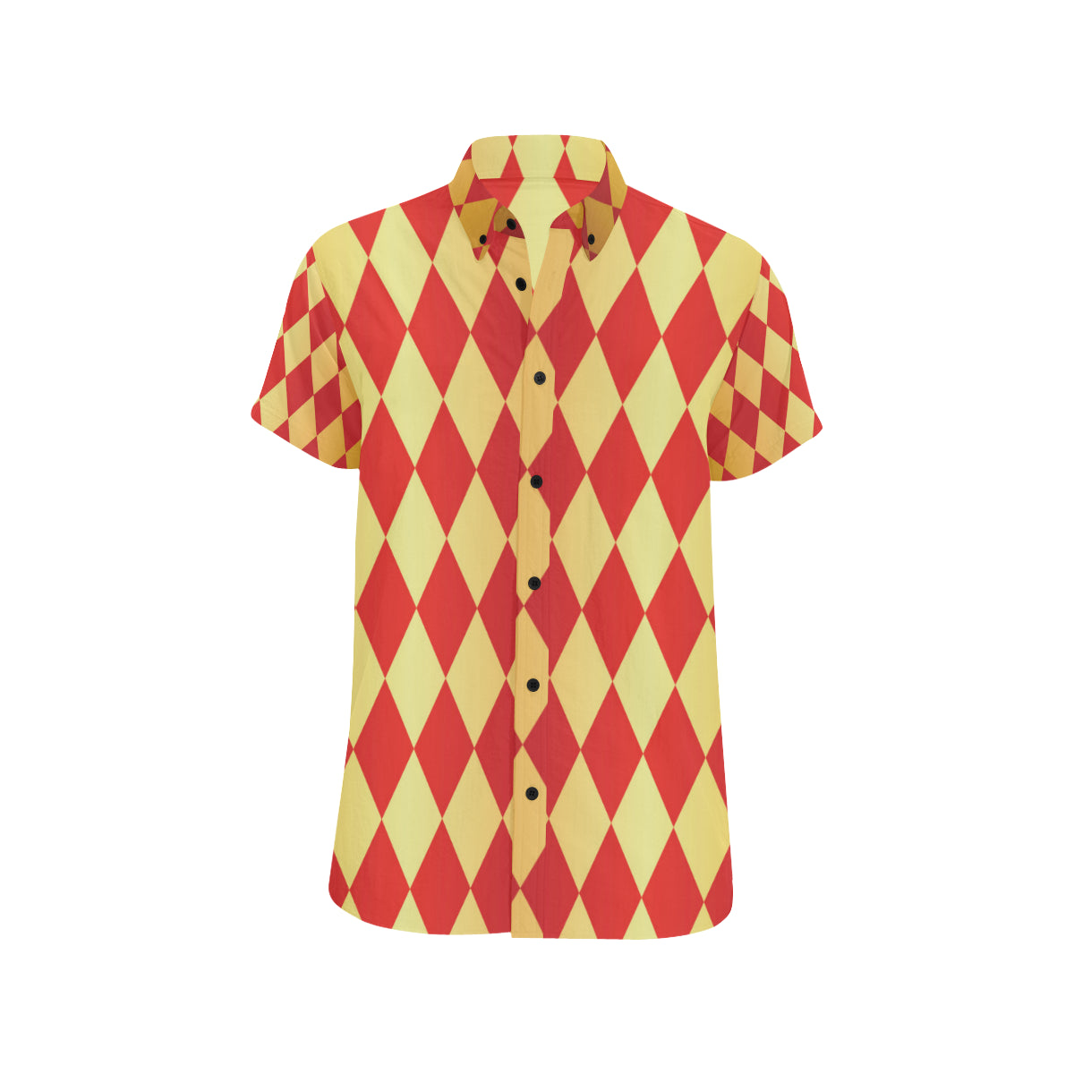 Harlequin Pattern Print Design 03 Men Button Up Shirt - JorJune