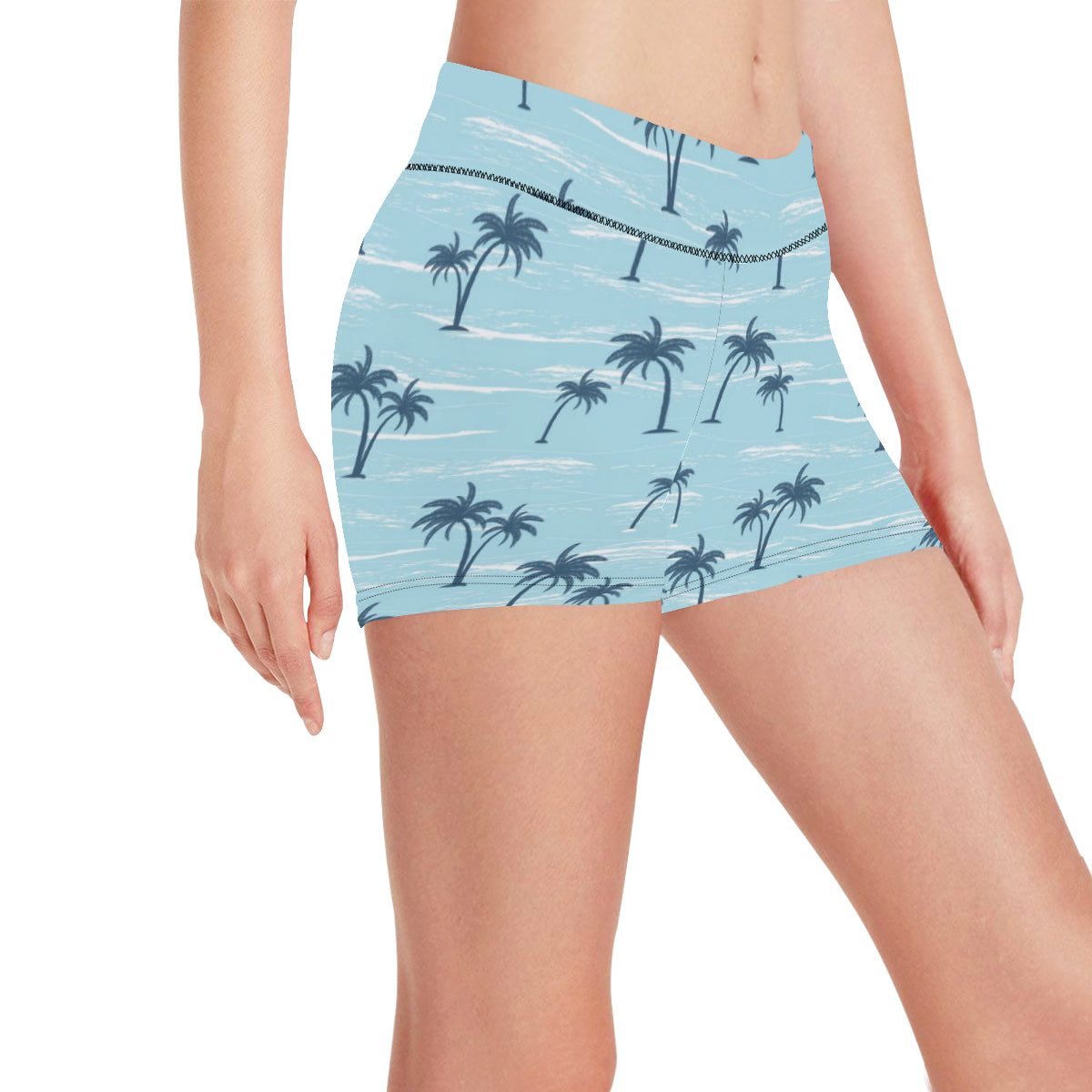 Palm Tree Pattern Print Design PT04 Yoga Shorts - JorJune