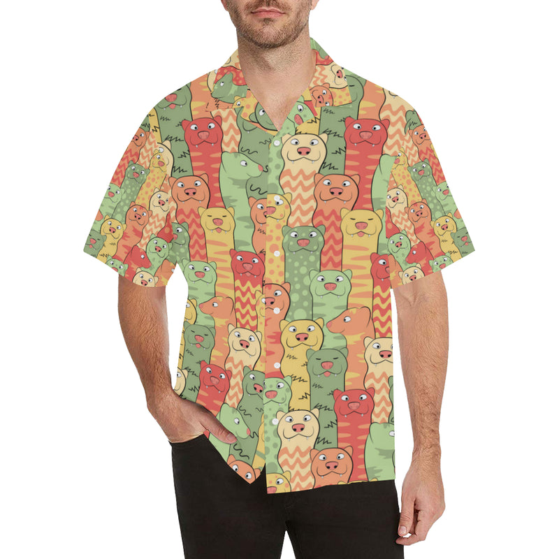 Ferret Pattern Print Design 01 Men's Hawaiian Shirt - JorJune