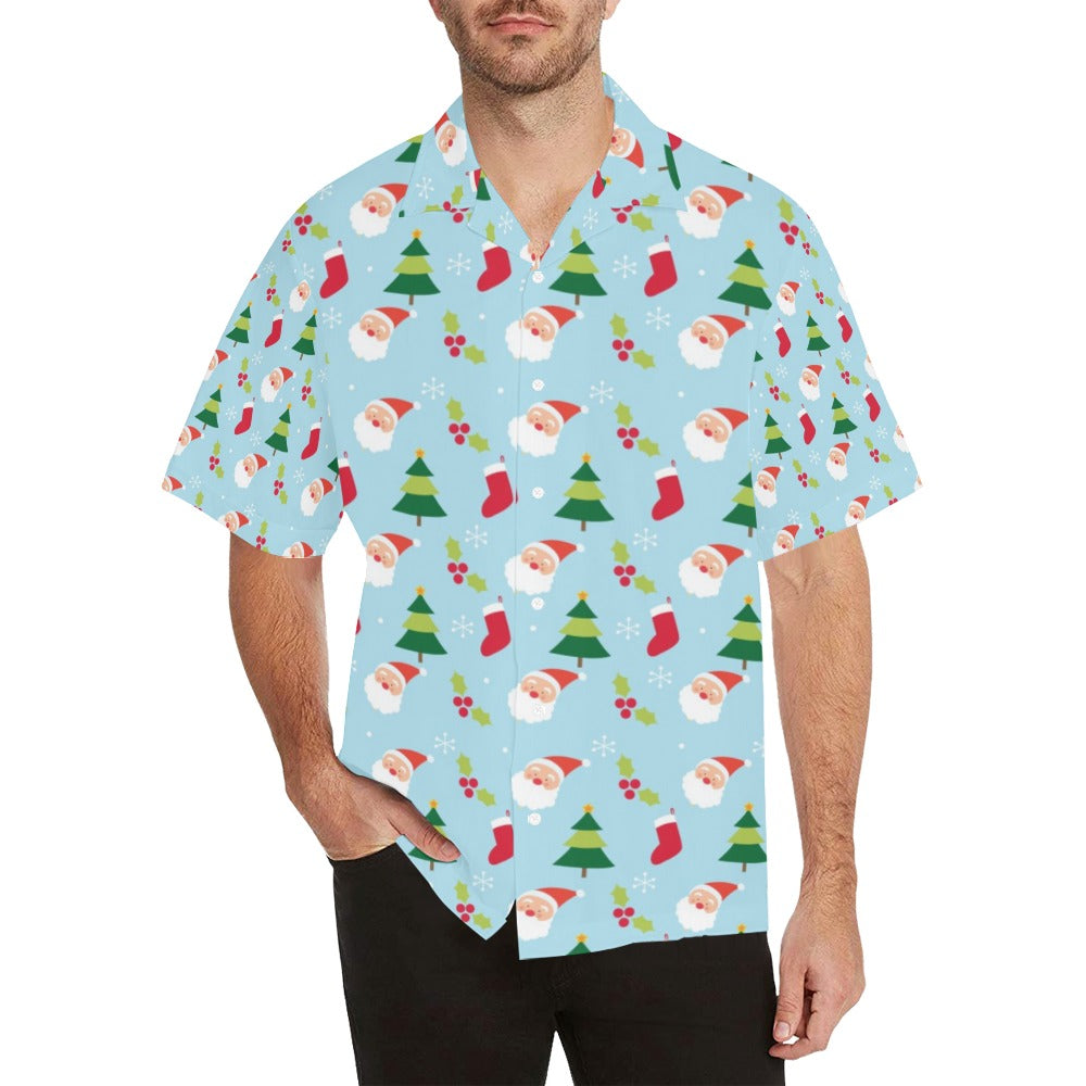 Santa Themed Print Design LKS301 Men's Hawaiian Shirt - JorJune