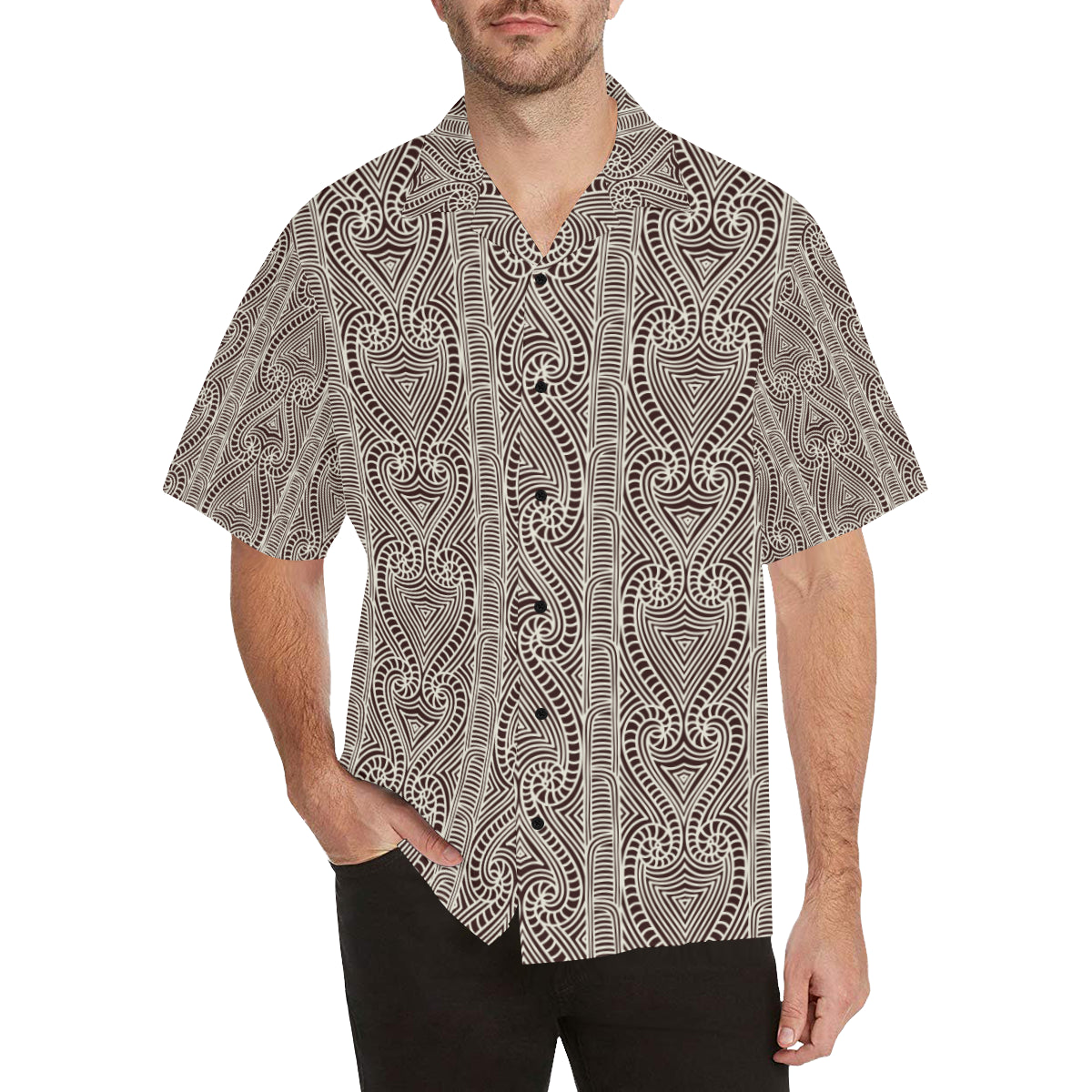 Maori Pattern Print Design 04 Men's Hawaiian Shirt - JorJune