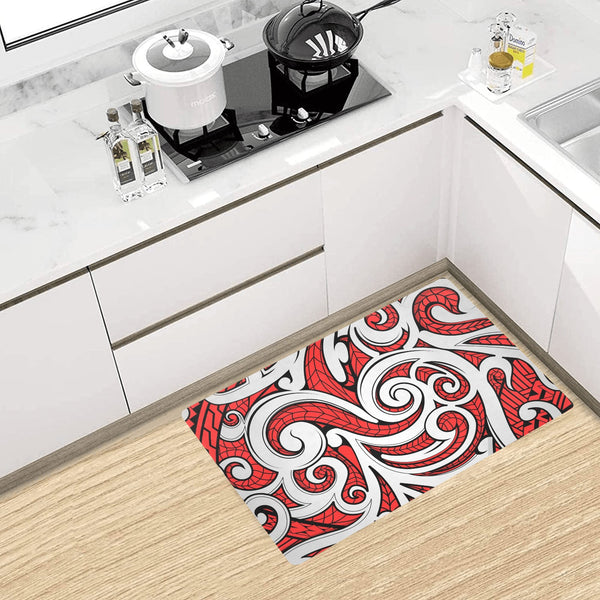 Maori Polynesian Themed Design Print Kitchen Mat - JorJune