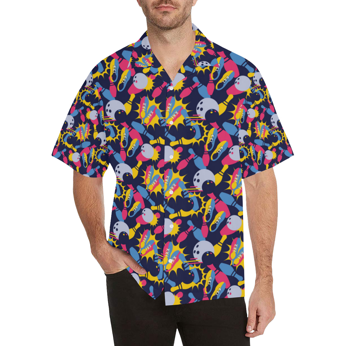 Bowling Pattern Print Design 02 Men's Hawaiian Shirt - JorJune