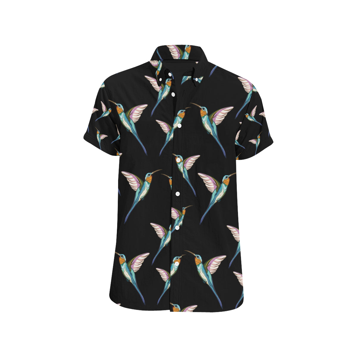 Hummingbird Pattern Print Design 06 Men Button Up Shirt - JorJune