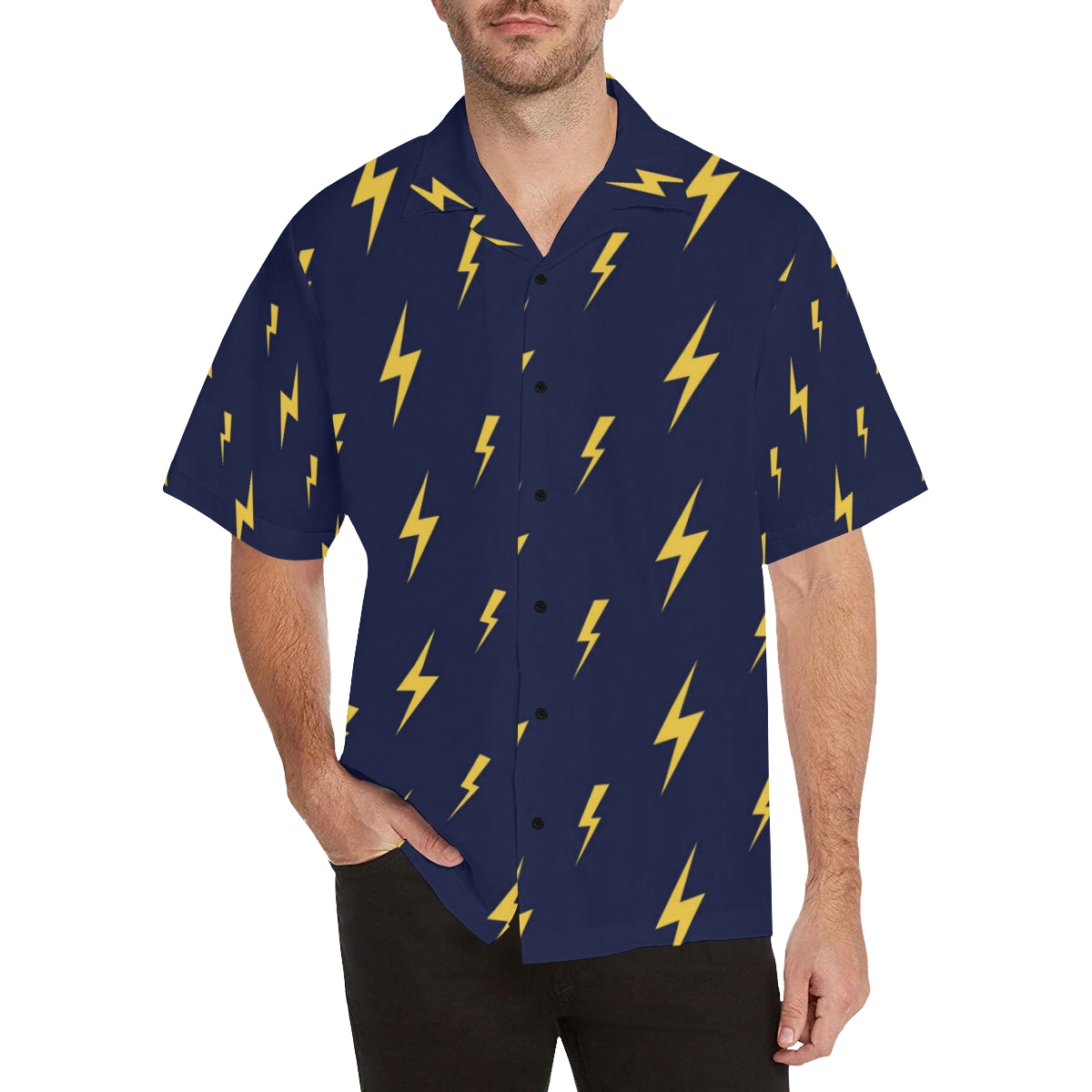 Lightning Thunder Pattern Print Design 03 Men's Hawaiian Shirt - JorJune