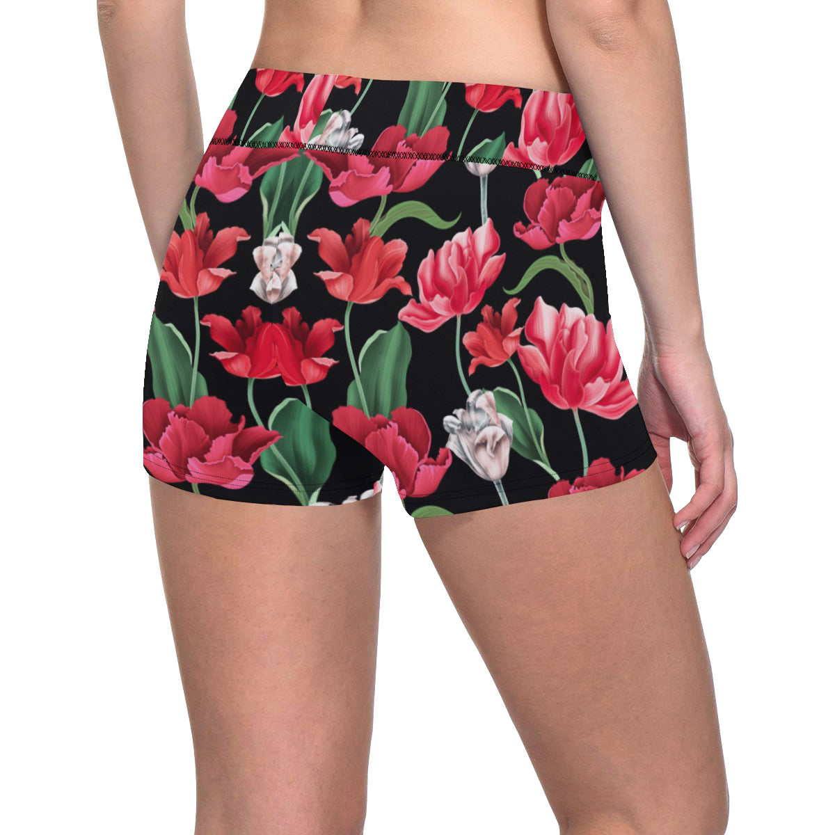 Tulip Pattern Print Design TP08 Yoga Shorts - JorJune