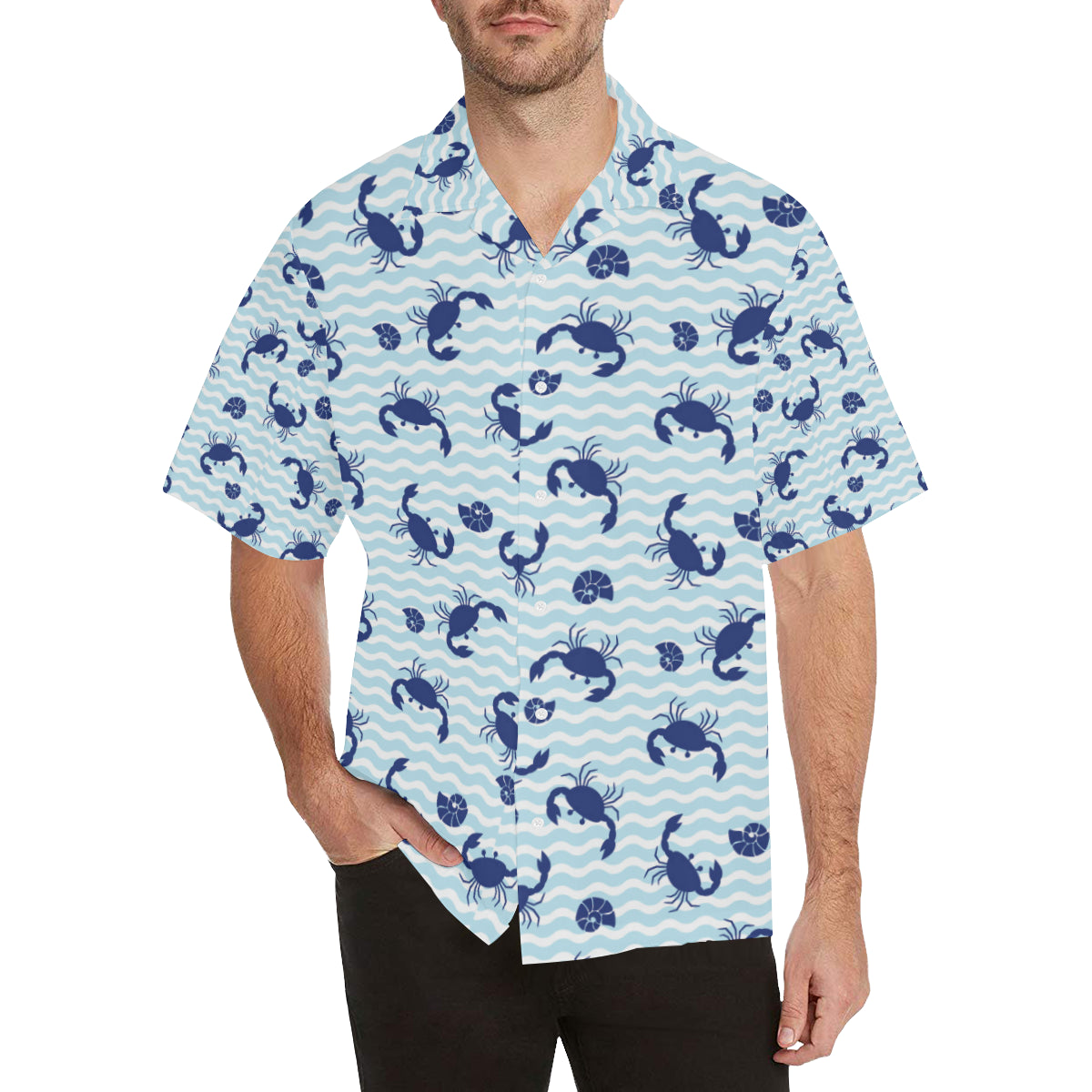 Crab Pattern Print Design 04 Men's Hawaiian Shirt - JorJune