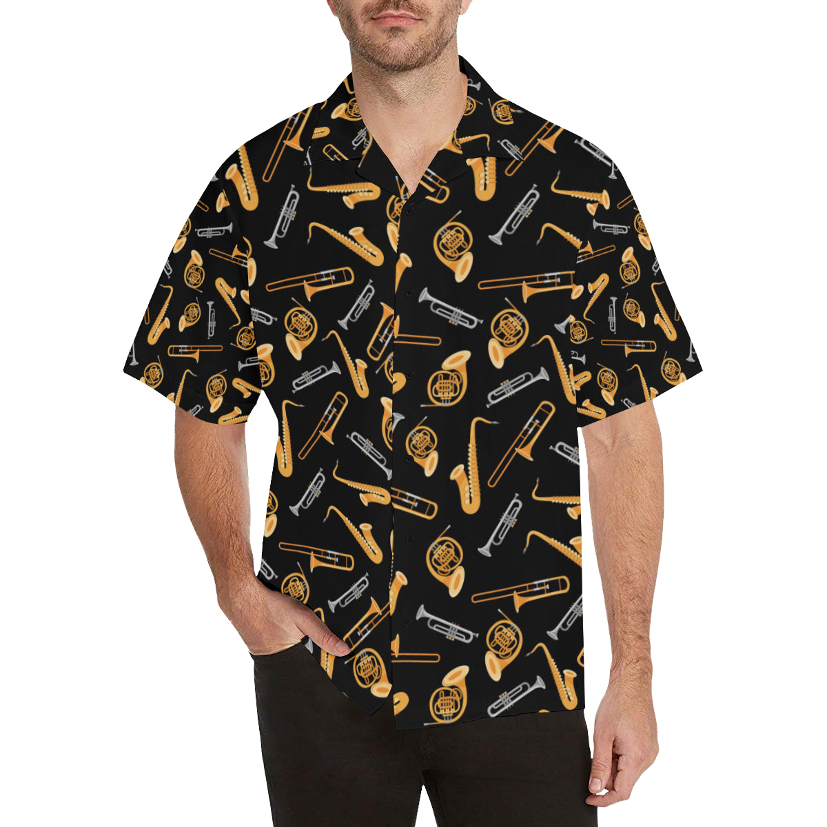 Jazz Pattern Print Design 01 Men's Hawaiian Shirt - JorJune