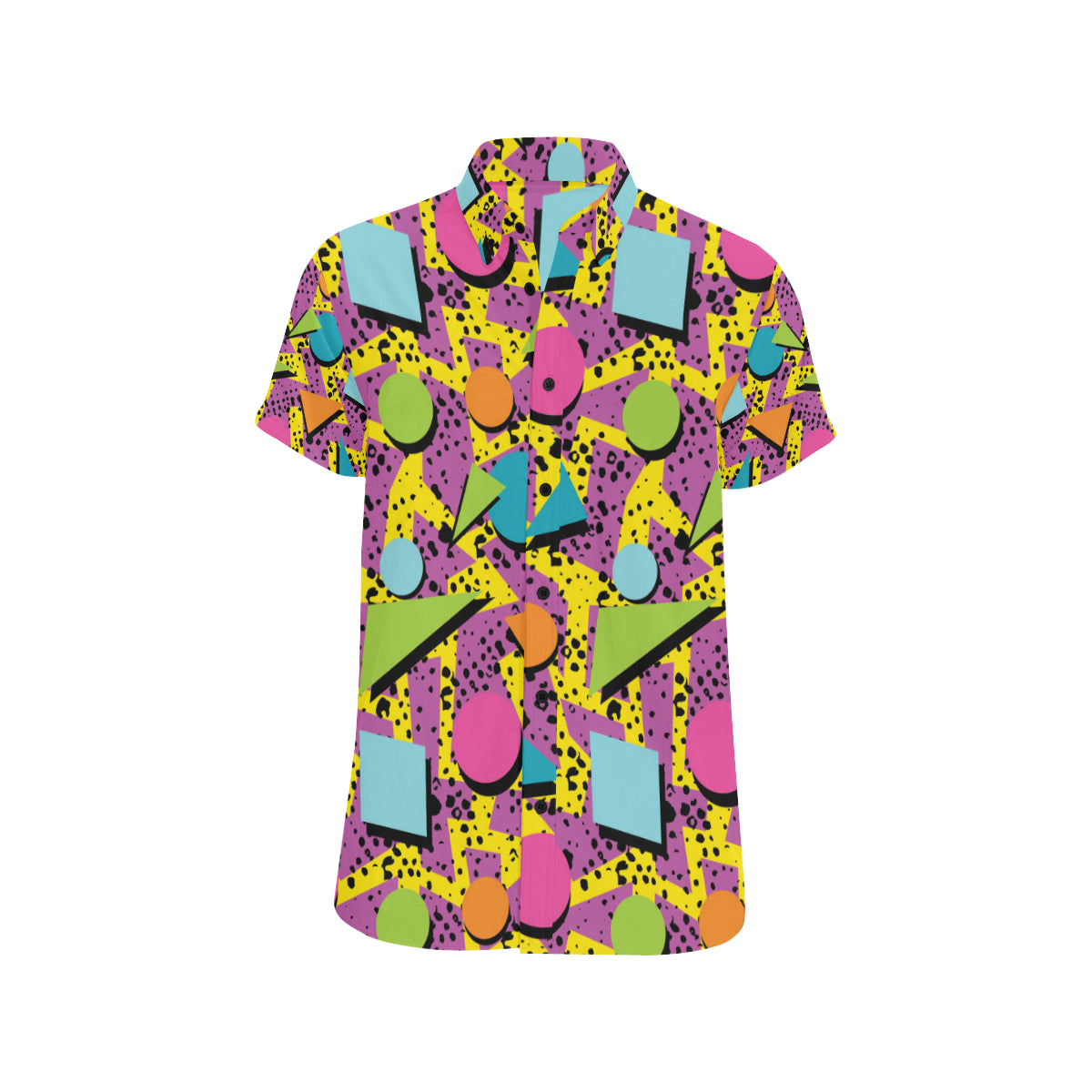 80s Pattern Print Design 1 Men Button Up Shirt - JorJune