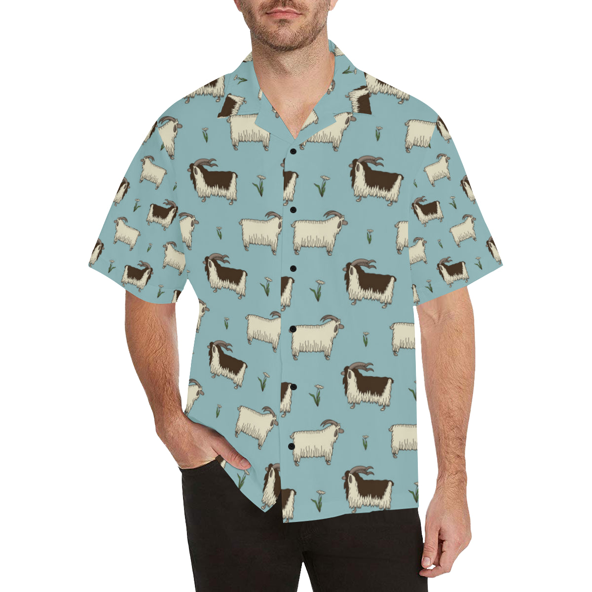 Goat Pattern Print Design 02 Men's Hawaiian Shirt - JorJune