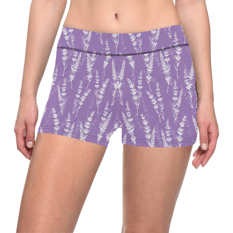 Lavender Pattern Print Design LV08 Yoga Shorts - JorJune