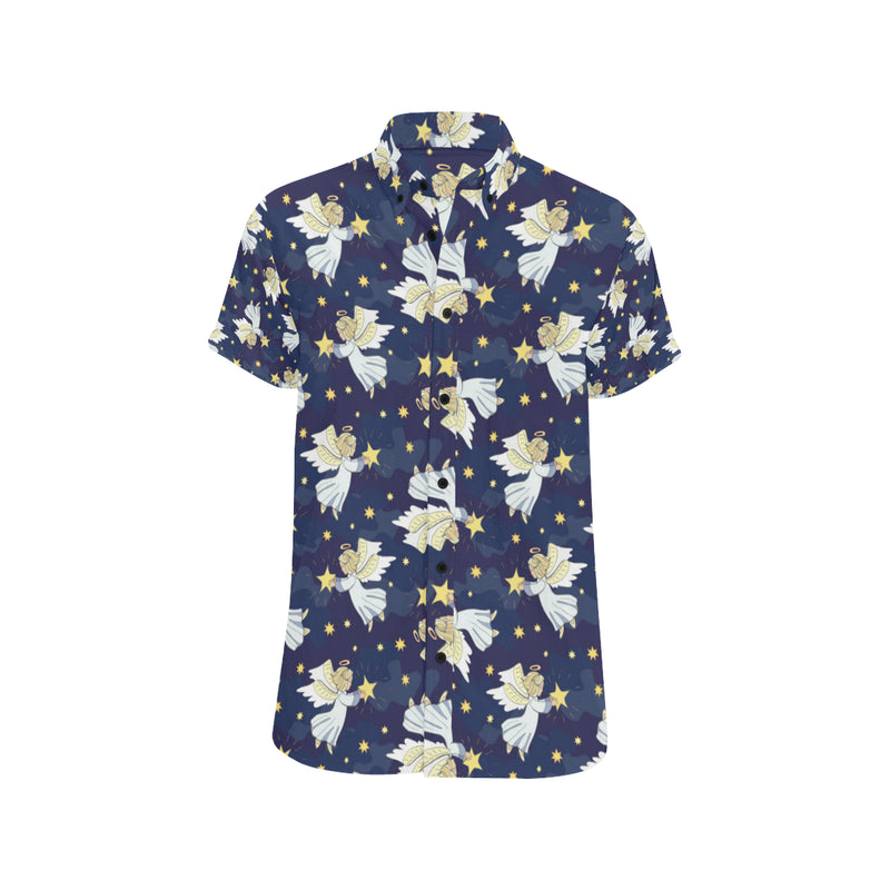 Angel Pattern Print Design 06 Men Button Up Shirt - JorJune