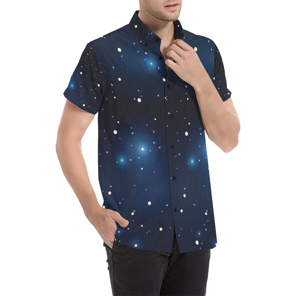 Night sky Pattern Print Design A02 Men Button Up Shirt - JorJune