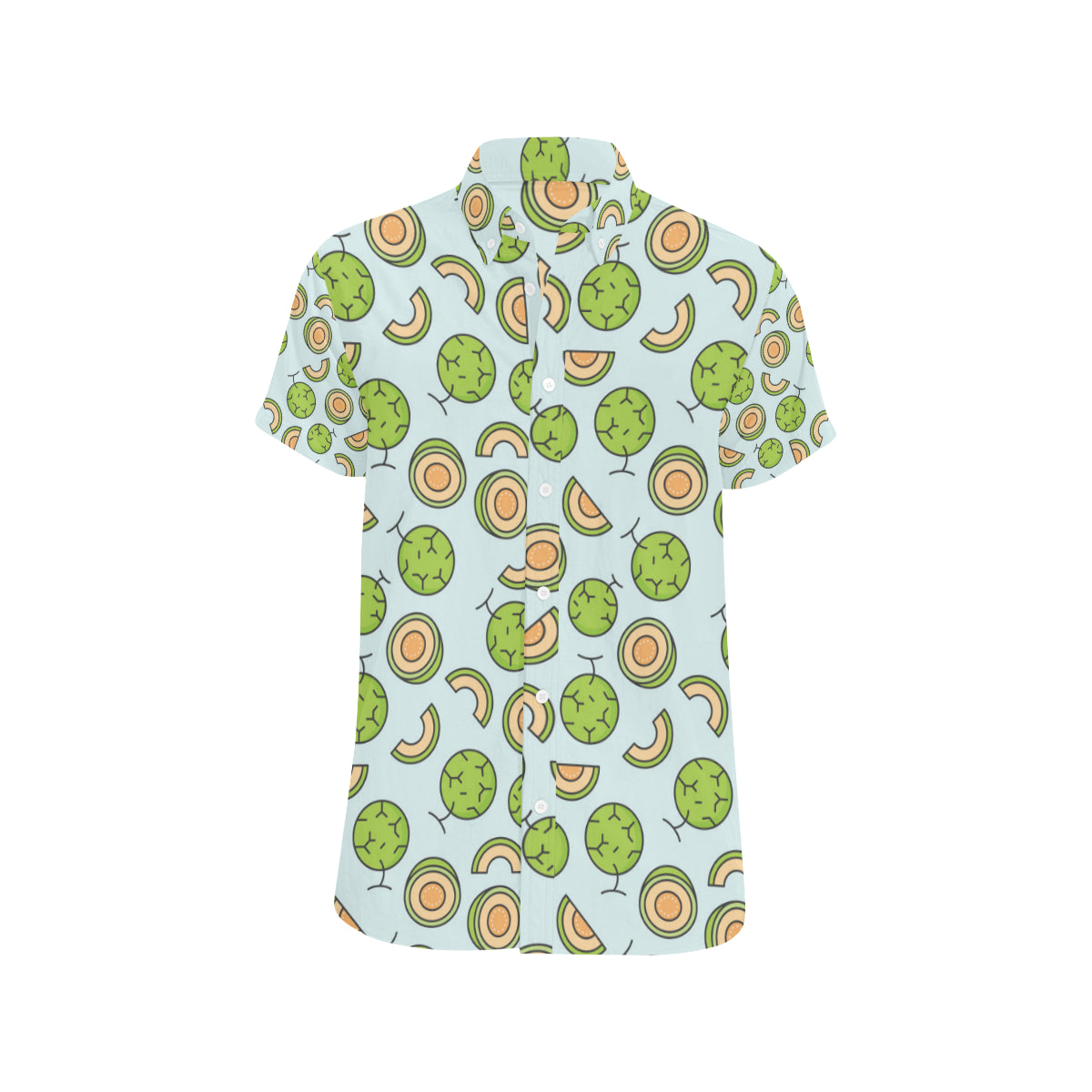 Cantaloupe Pattern Print Design 02 Men Button Up Shirt - JorJune