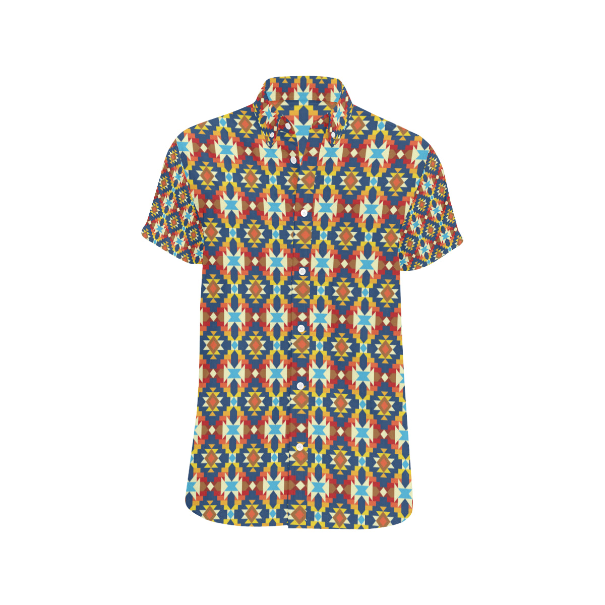 Aztec Pattern Print Design 01 Men Button Up Shirt - JorJune