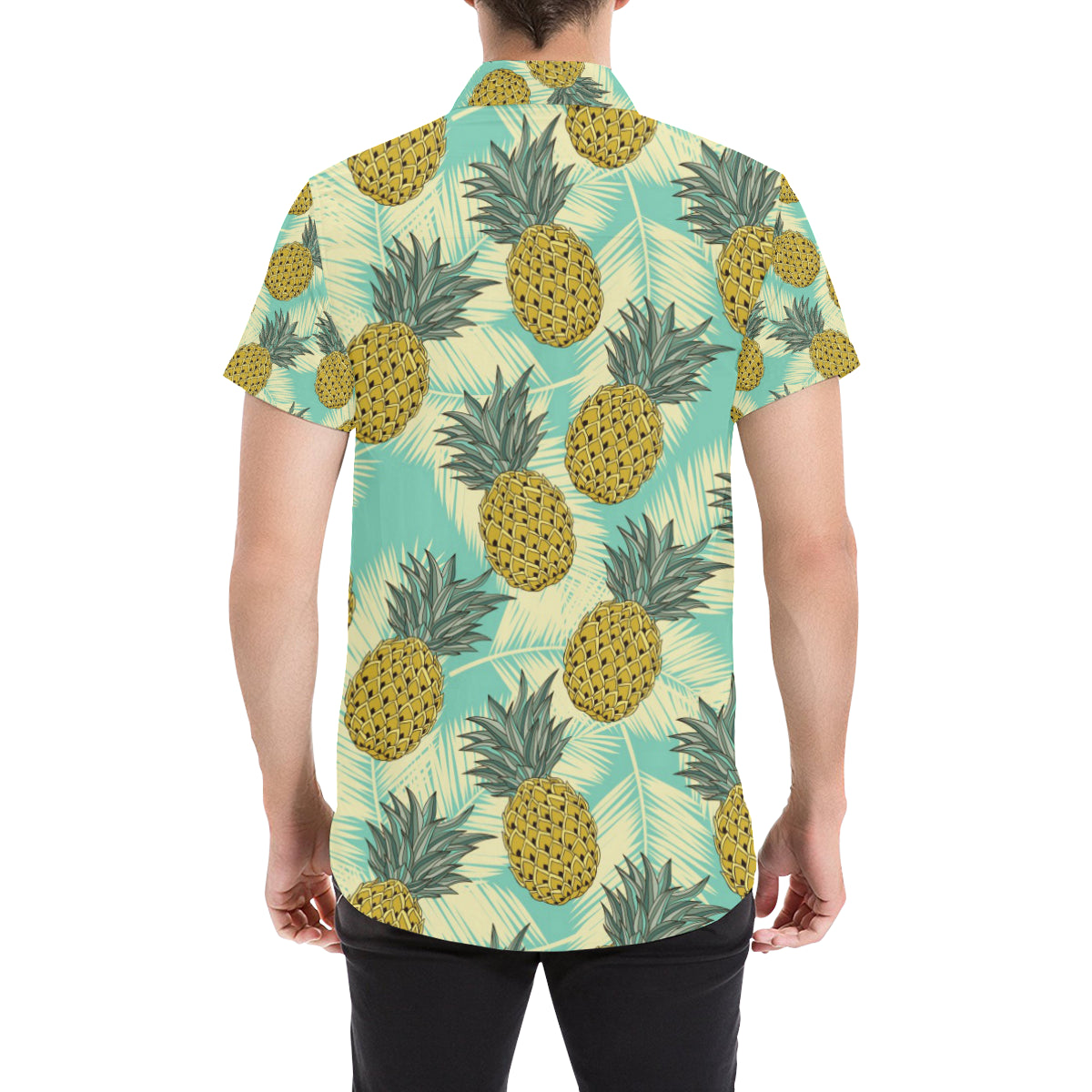 Pineapple Pattern Print Design PP03 Men Button Up Shirt - JorJune