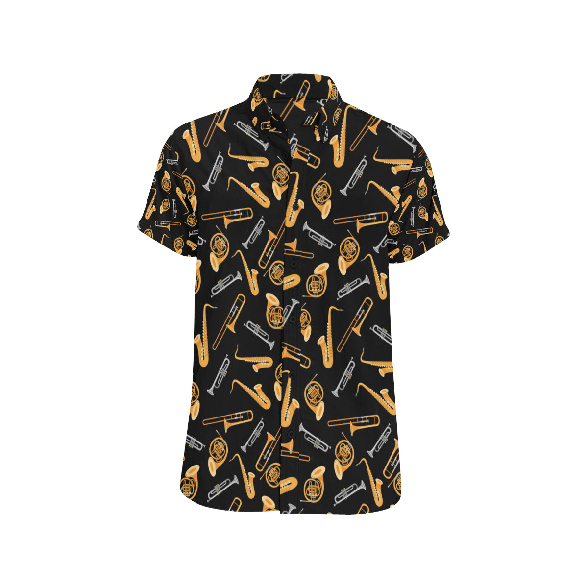 Jazz Pattern Print Design 01 Men Button Up Shirt - JorJune