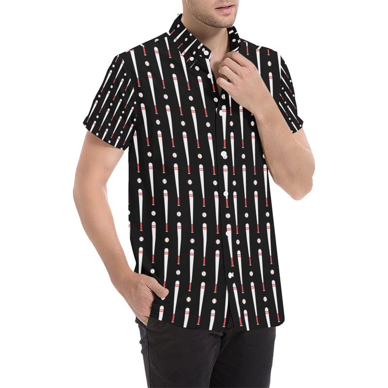 Baseball Pattern Print Design 03 Men Button Up Shirt - JorJune