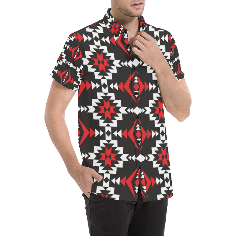 Navajo Pattern Print Design A02 Men Button Up Shirt - JorJune