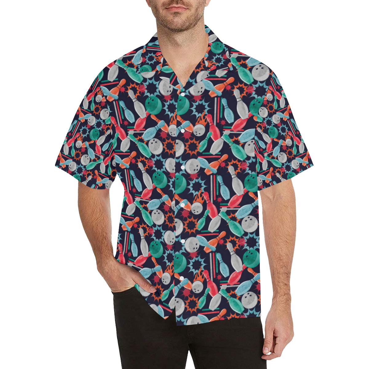 Bowling Pattern Print Design 08 Men's Hawaiian Shirt - JorJune