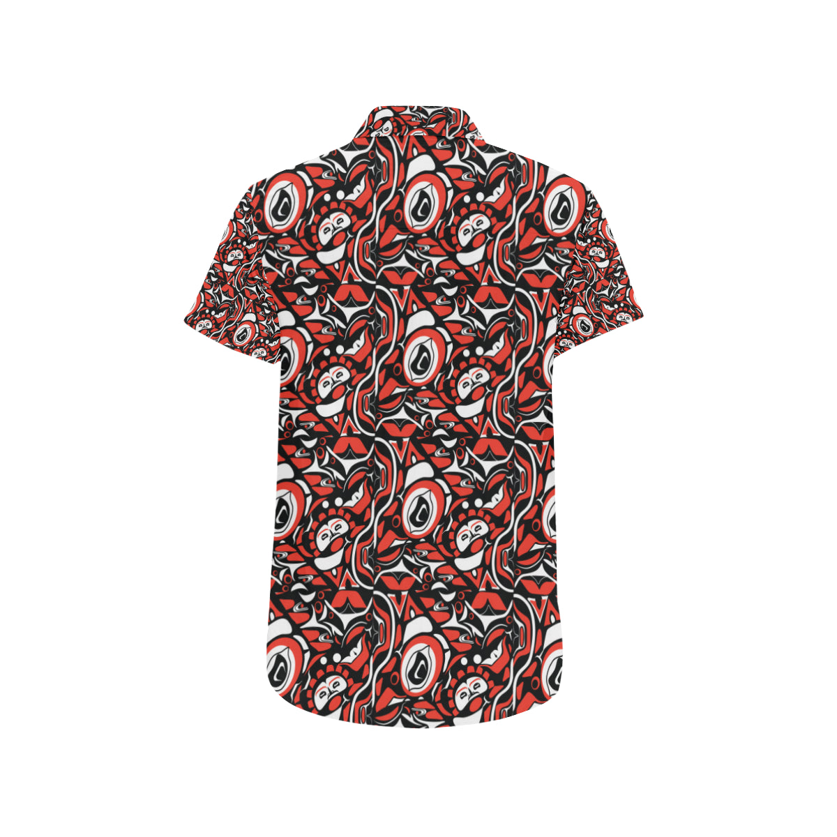 Native North American Themed Print Men Button Up Shirt - JorJune