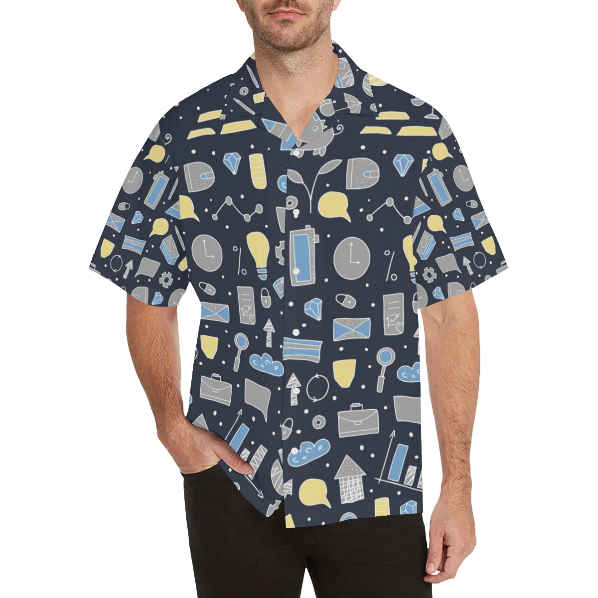 Fishing Bait Print Men's Hawaiian Shirt - JorJune