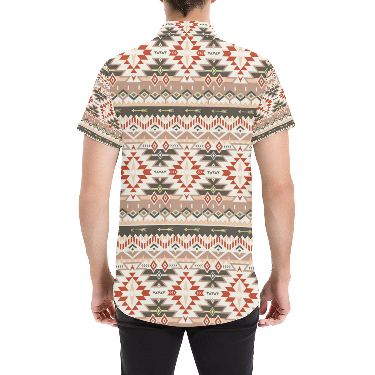 Aztec Pattern Print Design 05 Men Button Up Shirt - JorJune