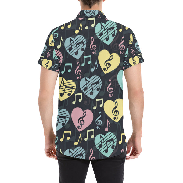 Music note Pattern Print Design A03 Men Button Up Shirt - JorJune
