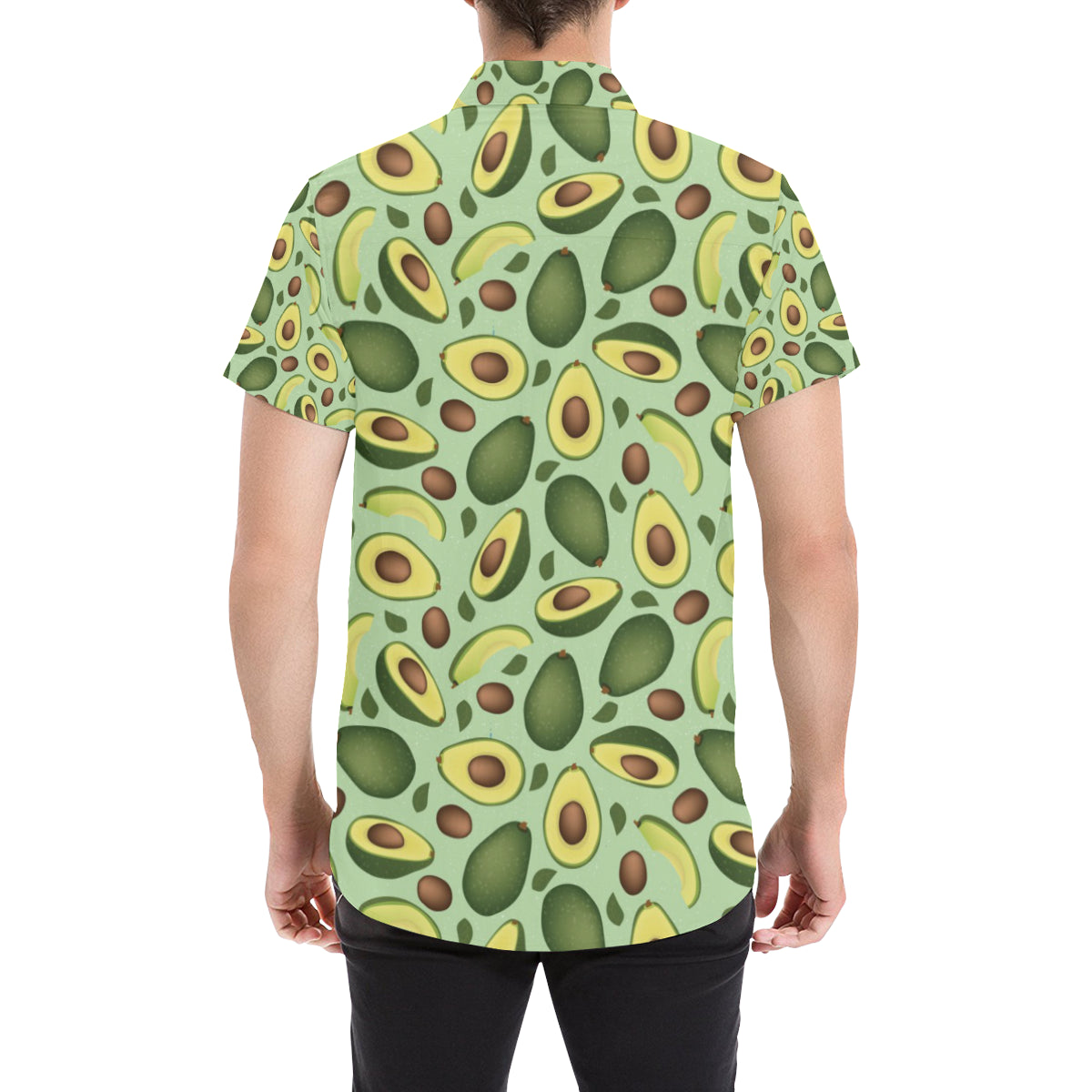 Avocado Pattern Print Design AC01 Men Button Up Shirt - JorJune