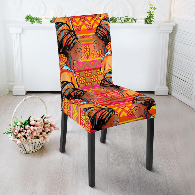 African Girl Aztec Dining Chair Slipcover - JorJune