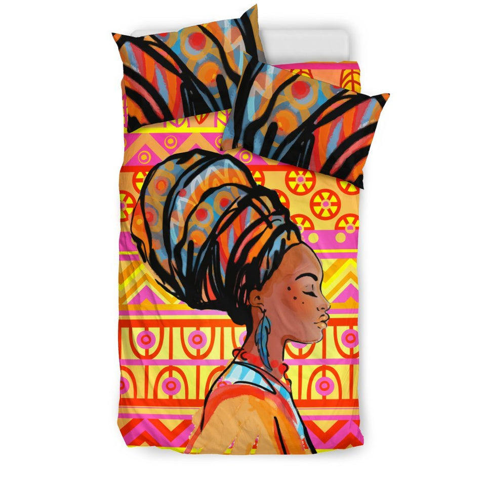 African Girl Aztec Bedding Set Jorjune