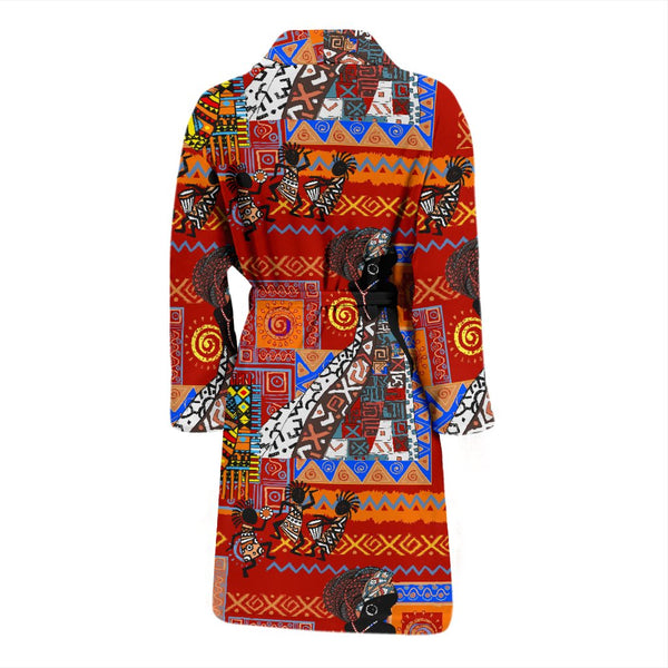 African Print Pattern Men Bathrobe - JorJune