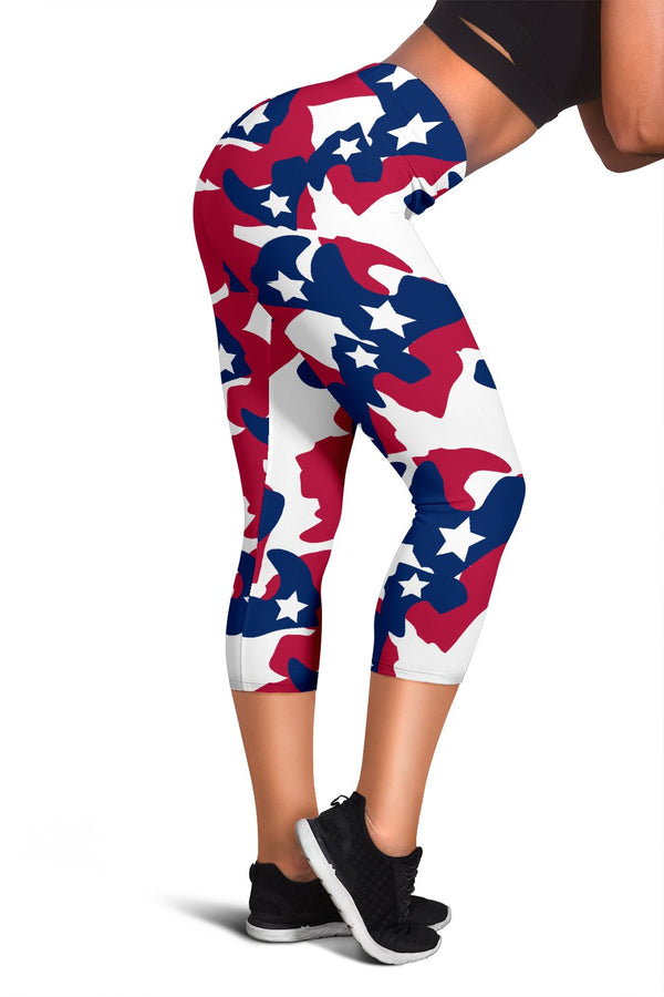 American flag Camo Print Women Capris - JorJune