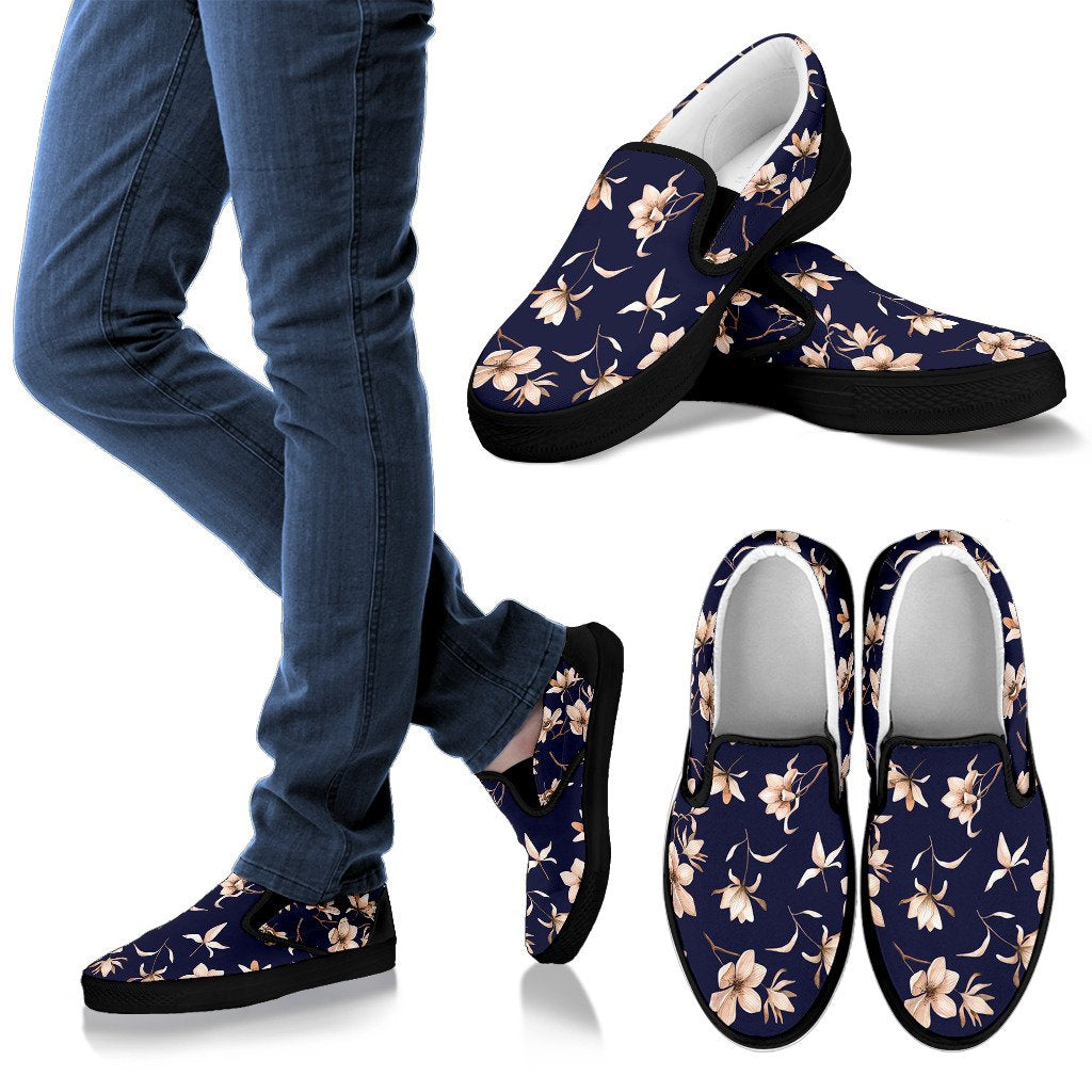 Beautiful Floral Pattern Men Slip On Shoes - JorJune