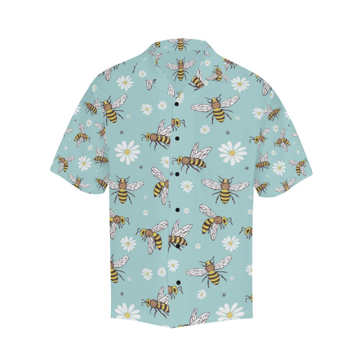 Bee Pattern Print Design BEE010 Men's Hawaiian Shirt - JorJune